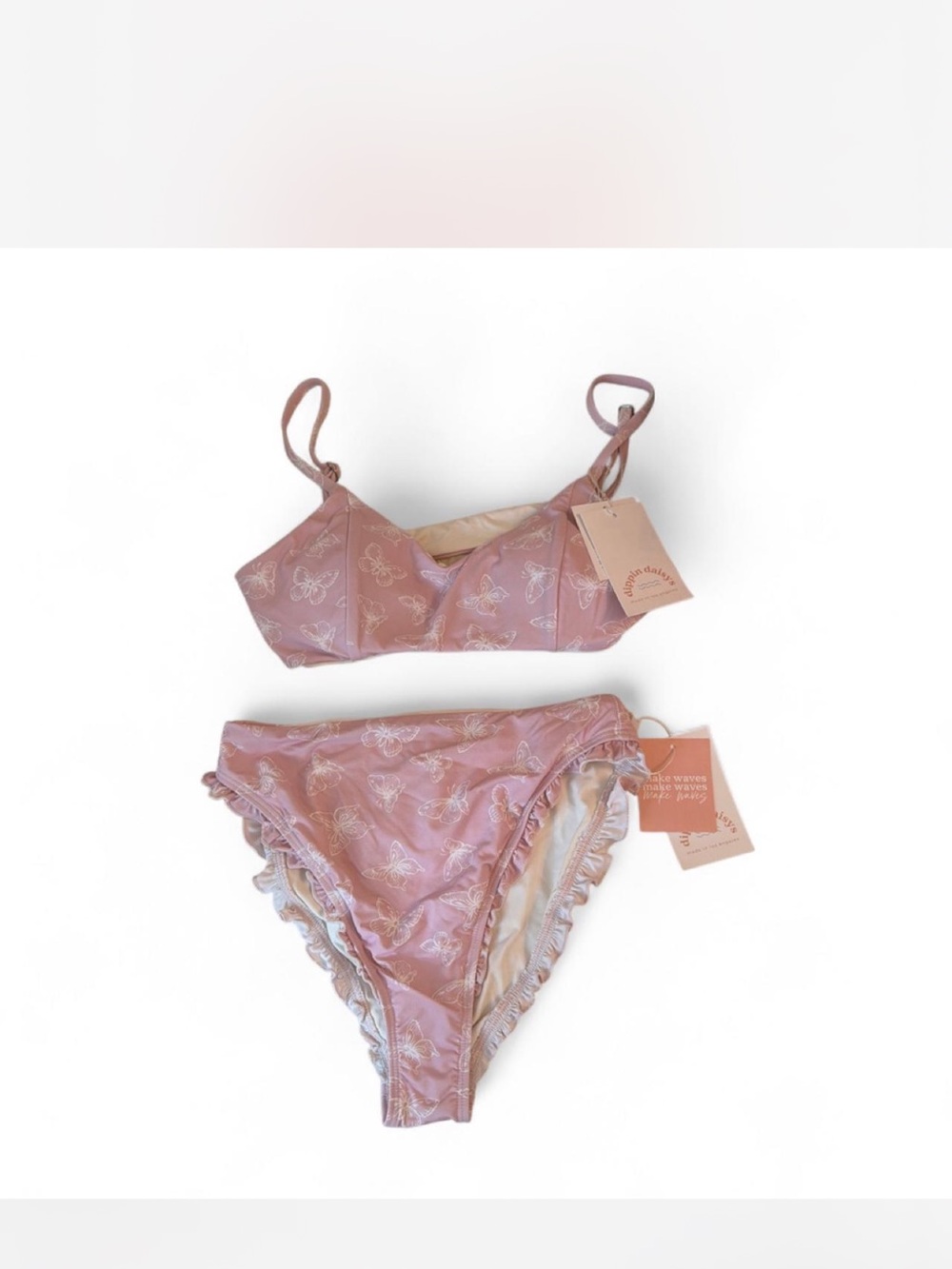 Dippin Daisy’s Pink Butterfly Print Bikini Set